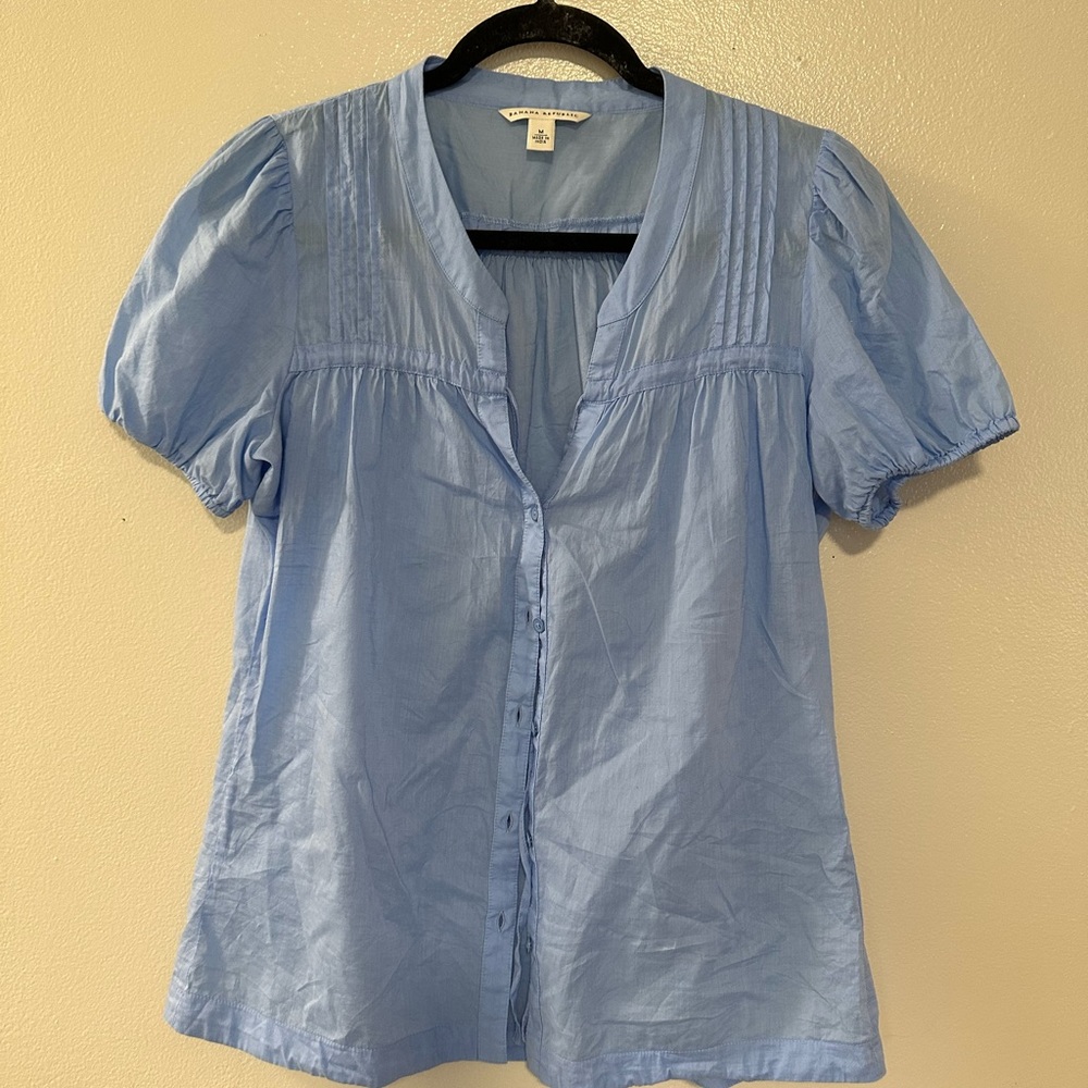 BANANA REPUBLIC blue blouse size Medium